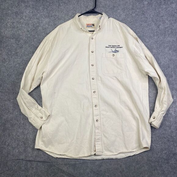 Whoa Apparel Shirt Men XL Cream Beige Shacket Heavyweight USA Made Chore - Picture 1 of 10